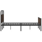 Bed Frame without Mattress 140x190 cm Brown Oak Engineered Wood 4100500