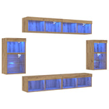 TV Cabinet Set Wall-mounted 8 pcs Artisan oak Engineered wood 3334387