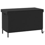 Garden Storage Box with Wheels Black 110x55x73 cm Poly Rattan 4103826