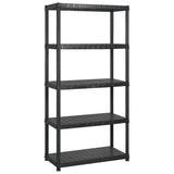 Storage Shelf 5-Tier Black 340x40x185 cm Plastic 3059861