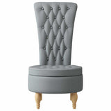 Slipper Chair Light Grey 56.5 x 70 x 110 cm Fabric 42020678