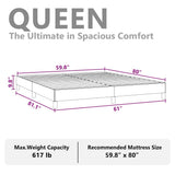 Bed Frame without Mattress White 152x203 cm Queen Faux Leather 346935
