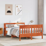 Bed Frame without Mattress Wax Brown 120x190 cm Small Double Solid Wood Pine 3306284