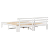 Bed Frame with Headboard White 200 x 200 cm Solid Pine Wood 872597