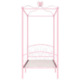 Canopy Bed Frame without Mattress Pink Metal 90x200 cm 284486