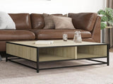 Coffee Table Sonoma Oak 80x80x30 cm Engineered Wood and Metal 848770