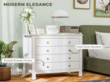 Elegant Chest of Five Drawers - White T3398P330519
