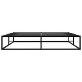 Bed Frame Black Powder-Coated Metal Double Sturdy Bed Frame 324791