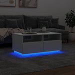 ZNTS Coffee Table with LED Lights White 90x49x40 cm 839833