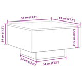 Coffee Table Artisan Oak 55 x 55 x31 cm Engineered Wood 862995