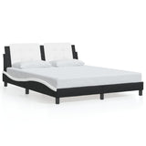 Bed Frame without Mattress "Zadar" Black and White 160x200 cm Faux Leather 3208196