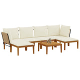 7 pcs Solid Acacia Wood & Rope Natural 3407784