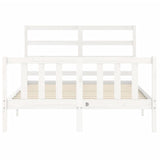 Bed Frame without Mattress White 140x190 cm Solid Wood Pine 3191887