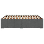 ZNTS Bed Frame without Mattress Dark Grey Double Fabric 3284869