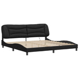 Bed Frame with LED without Mattress "Hvar" Black 200x200 cm 3213955