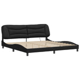 Bed Frame with LED without Mattress "Hvar" Black 200x200 cm 3213955