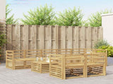 Outdoor Sofa Set 9 pcs White 59 x 59 x 37 cm Solid Acacia Wood 3392054