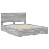 Bed Frame with Drawer Grey Sonoma 160 x 200 cm Engineered Wood 3411285