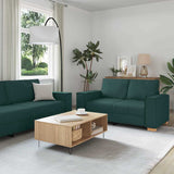 Sofa Set with Cushion 3 pcs Dark Green 220 x 78 x 84 cm Fabric 3324614