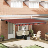 Retractable Awning Orange and Brown 4.5x3 m Fabric and Aluminium 3154569