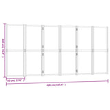 6-Panel Room Divider Cream White 420x180 cm 319186