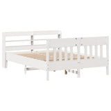 Bed Frame without Mattress White 160x200 cm Solid Wood Pine 3307000