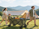 Folding Garden Trolley, Cargo Traile on Wheels, Collapsible Camping Trolley, Outdoor Utility Wagon T3398P377622