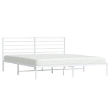 Metal Bed Frame without Mattress with Headboard White 180x200cm 352372