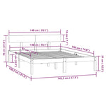 Bed Frame without Mattress White Solid Wood 140x190 cm 810128