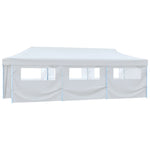 Folding Pop-up Party Tent with 8 Sidewalls 3x9 m White 48874