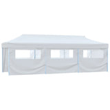 Folding Pop-up Party Tent with 8 Sidewalls 3x9 m White 48874