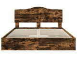 Storage Bed with Drawer Smoked Oak 120 x 200 cm Engineered Wood 3413524