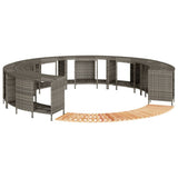 Hot Tub Surround Grey Poly Rattan and Solid Wood Acacia 3270650