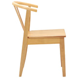 Dining Chair 2 pcs Natural Solid Rubberwood 42020396
