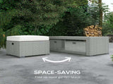 Six-piece Outdoor Rattan Dining Set, Outdoor Sofa Set with Reclining Armchairs and Mental Frame, T3398P314710