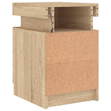 ZNTS Bedside Cabinets with LED Lights 2 pcs Sonoma Oak 35x39x55 cm 836754