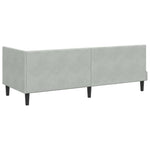 Corner Bed Frame with Headboard Light grey 80 x 200 cm Velvet 42016408