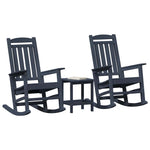 Garden Rocking Chair 3 pcs Navy 38 x 38 x 46cm Plastic 3335815