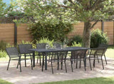 Garden Dining Set 9 pcs Anthracite Powder-coated Steel 3378813