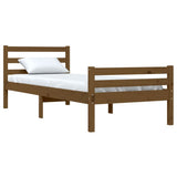 Bed Frame without Mattress Honey Brown Solid Wood 75x190 cm Small Single 814782