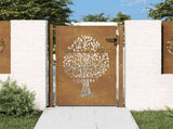 Garden Gate 100x125 cm Corten Steel Tree Design 153162