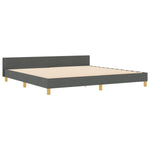 ZNTS Bed Frame Dark Grey 200x200 cm Fabric 3344754