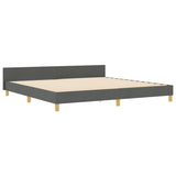 ZNTS Bed Frame Dark Grey 200x200 cm Fabric 3344754