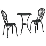 Garden Bistro Set 3 pcs Black Aluminium 42002383