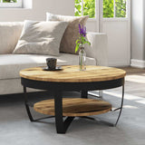 244675 Coffee Table Solid Rough Mango Wood 65x32 cm