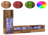TV Wall Unit 4 pcs Old Wood Engineered Wood 3402965
