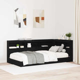 Storage Headboard with Shelf Black Oak 100 cm Engineered Wood 3335462