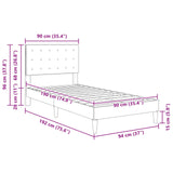 Bed Frame with Headboard Black 90 x 190 cm Fabric 42027823