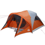 Family Tent Tunnel 6-Person Grey and Orange Waterproof 4009460