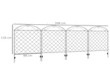 Decorative Garden Fencing, 43in x 11.5ft Outdoor Picket Fence Panels, 4PCs Rustproof Metal Wire T3398P323889